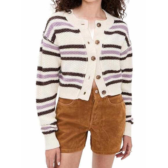 FREE PEOPLE Sweaters - NEW FREE PEOPLE lila stripe cardigan in ivory combo